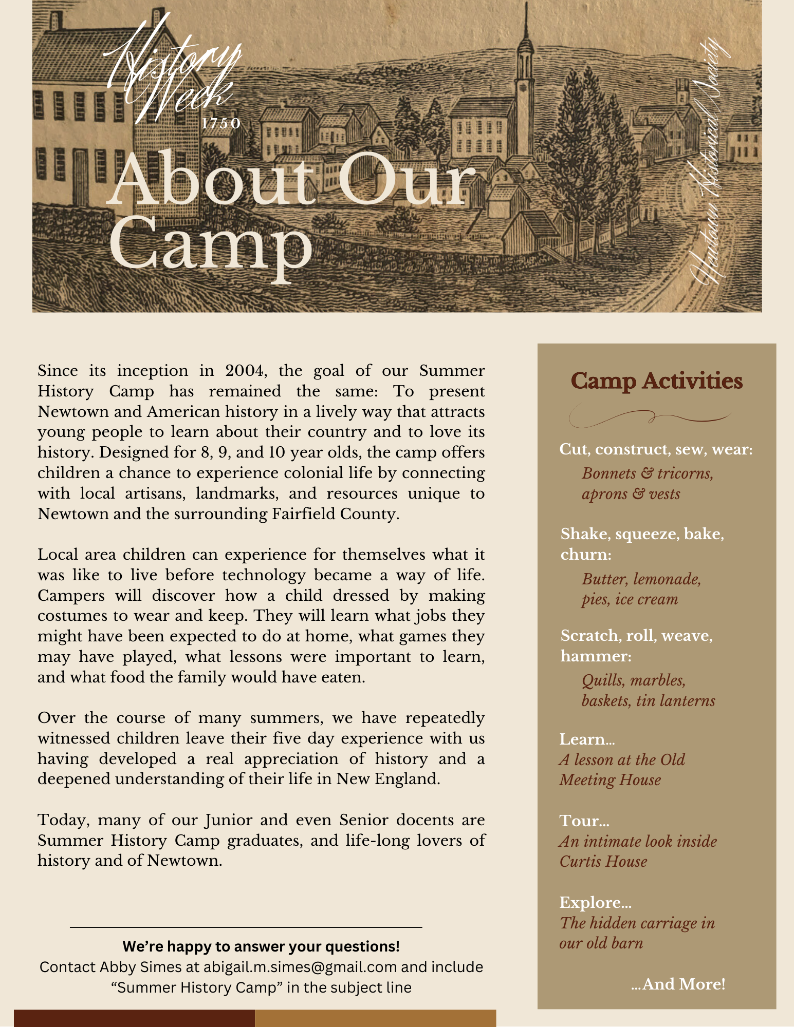 Summer History Camp Poster
